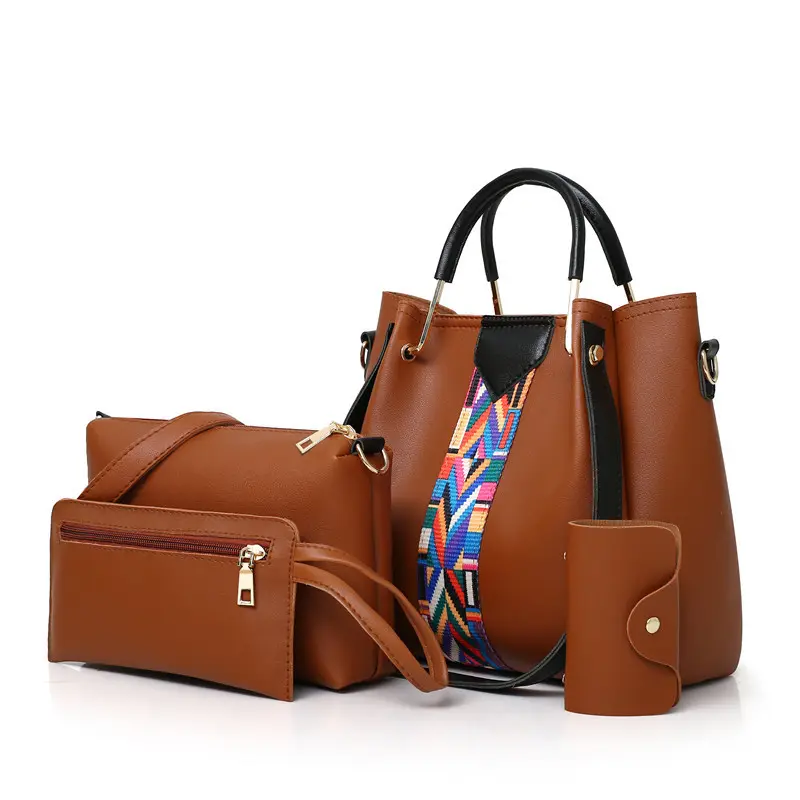 Ensemble de sacs à main style bohémien pour femmes, Design Hobo, élégant, fourre-tout à épaule, poignée, sacoche, portefeuille, portefeuille, lot de 4 pièces,