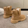 Mode Urbaine, Style Bottes de neige à semelles épaisses pour femmes, chaudes bottes en coton talon épais