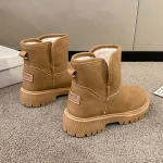 Mode Urbaine, Style Bottes de neige à semelles épaisses pour femmes, chaudes bottes en coton talon épais