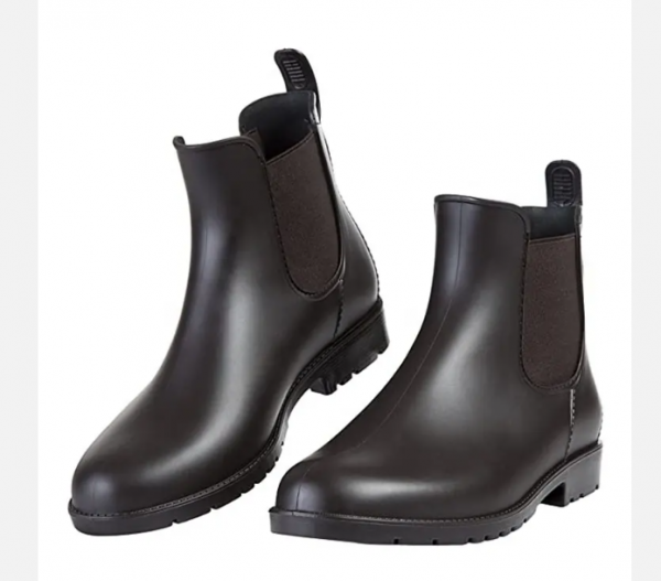 Bottines imperméable 100% en plastique, Bottes de pluie élastiques, de haute qualité mode PVC