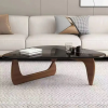 Table à thé en verre petit salon familial maison moderne et simple, nordique transparent minimaliste créatif, table à thé ronde