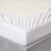 Drap-housse en Satin à rayures 100% coton, Durable, hypoallergénique, facile à nettoyer, respirant