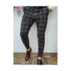 Pantalon décontracté Vintage rayé, crayon Slim hommes taille moyenne élastique Skinny