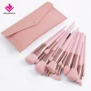 20 pièces Pro pinceaux de maquillage synthétiques végétaliens de haute qualité, de maquillage professionnels de luxe avec sac de ceinture