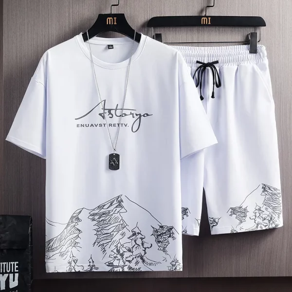 Ensemble de vêtements de sport d'été à séchage rapide pour hommes à manches courtes et short