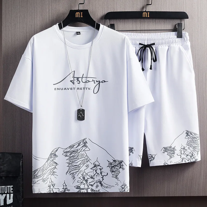 Ensemble de vêtements de sport d'été à séchage rapide pour hommes à manches courtes et short