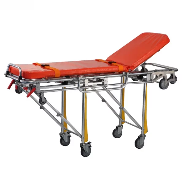 Civière médicale pliable en acier inoxydable pour les premiers soins, pour les ambulances, les voitures