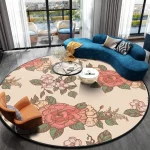 Élégant tapis de chambre coloré de haute qualité, décor de la maison, salon de luxe, diamètre 200cm