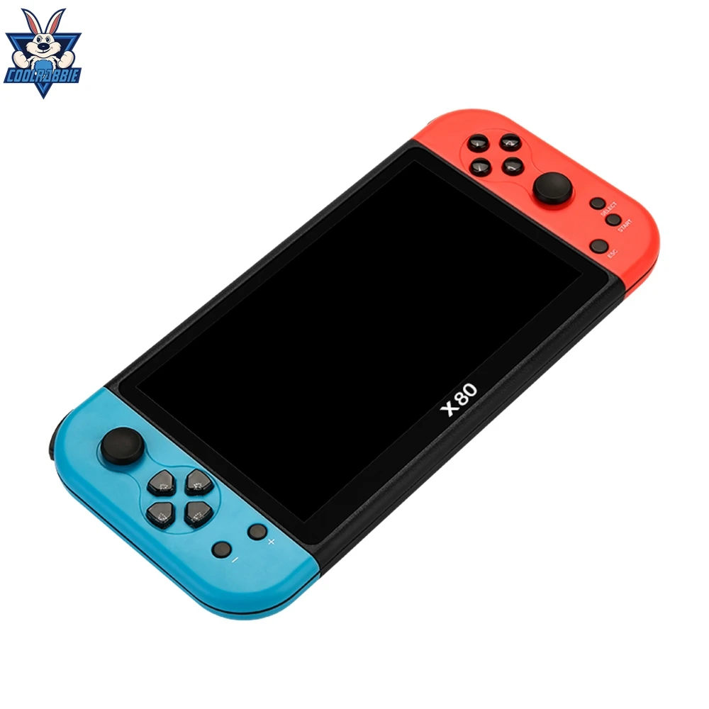 Console de jeu Portable 7 pouces 16G HD lecteur de jeu rétro multi-fonction 3000mAh émulateurs jeux pour PS1 Arcade, CoolRabbie X80