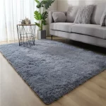 Tapis régulier en laine de soie d'epaisseur 4.5cm, moelleux, teint par cravate pour salon, salon et salle à manger