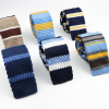 Elégante Cravate en tricot rayée pour hommes, Style étroit tricotée, 5.5cm