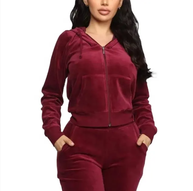 Ensemble 2 pièces pour femmes, sweat-shirt à capuche, fermeture éclair, pantalon de survêtement, tenue de Jogging