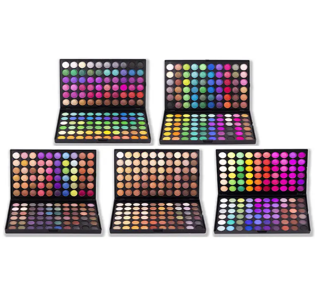 Palette d'ombres à paupières 120 couleurs, hautement pigmentée Maquillage de contour professionnelle imperméable à l'eau sèche