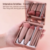 Ensemble de pinceaux de maquillage de voyage, de petit pinceau de maquillage portable professionnel, 5 pièces avec étui miroir