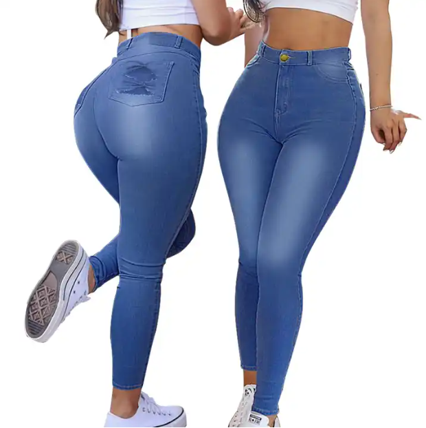Jeans slim taille haute pour femme
