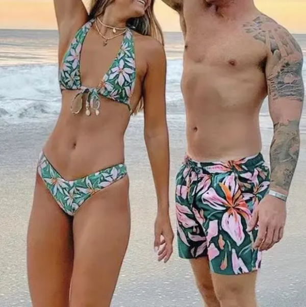 Ensemble de bikinis pour femmes et hommes, lui et elle Maillots de bain assortis pour couple (Copie) (Copie)