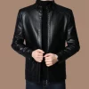 M-4XL Manteau en cuir hommes, veste printemps et automne, collier mince