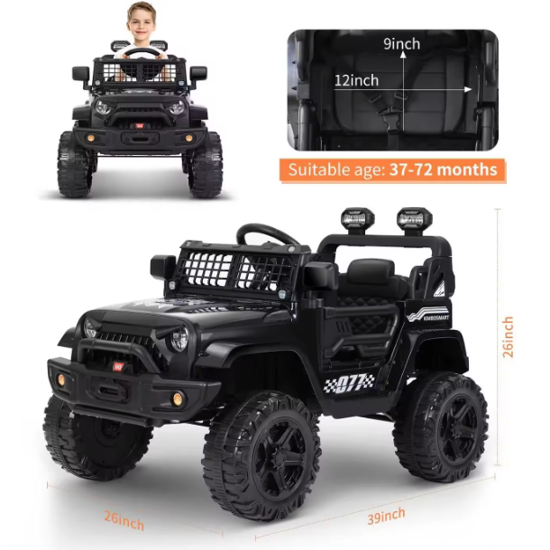 Voiture tout-terrain électrique avec télécommande pour Enfants, Ride On Cars
