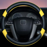 Housse de volant de voiture en cuir, respirante et antidérapante, en Fiber de carbone