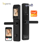 Serrure électronique intelligente de poignée de porte, Wifi, empreinte digitale, Code extérieur, caméra visuelle, connexion téléphone