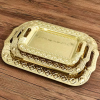 Jeu de 3 pcs Plateaux en acier inoxydable or Rose Buffet serveur, Restauration luxueuse