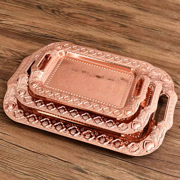 plateau de luxe rose gold