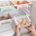 Boîte de rangement en plastique, sous étagère, tiroir de réfrigérateur, bac de rangement de cuisine