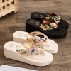 Sandales plage pente talon pantoufle Eva extérieur, talon compensé tongs pour les femmes