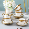 Tasses et soucoupes à expresso en céramique avec garniture dorée de luxe en porcelaine pour ménage européen moderne, Coffret cadeau