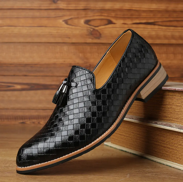 Mocassins chaussures pour hommes, design natte décontractées de mode