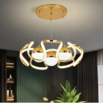 Lumière lustre pendentif anneau Led, Style Or populaire Design verre or industriel