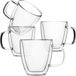 6pièces Tasses à café transparentes, Double paroi en verre, expresso, thé 2.0 oz 60ml