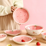 Bol à manger cœur de fille mignon bol à soupe bol à dessert assiette à gâteau en céramique