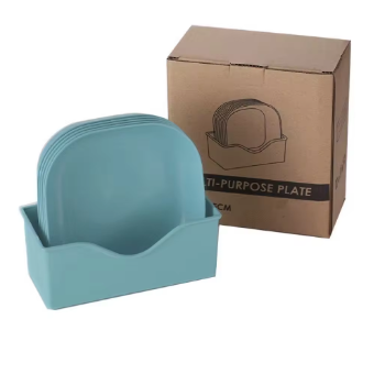 vaisselles plastique light blue