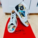 Magnifique Basket Christian Louboutin Louis Orlato Montante Style Multicolore Désignée.