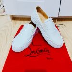 Magnifique Sneaker Christian Louboutin Spikes Boat Classique Blanche