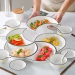 Élégante vaisselle en céramique combinaison d'assiettes flexible 5 pièces