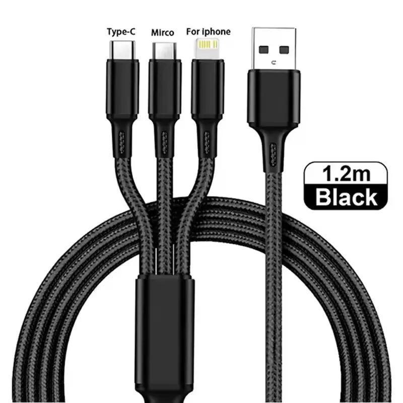 Cable de Charge rapide 3 en 1 multi-USB câble de port multi-USB adapté