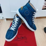 Somptueuse Sneaker Christian Louboutin Authentique En Jeans et Cuir