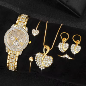 Montre de Luxe Pour Femme Ensemble Collier Boucle Mode Décontractée