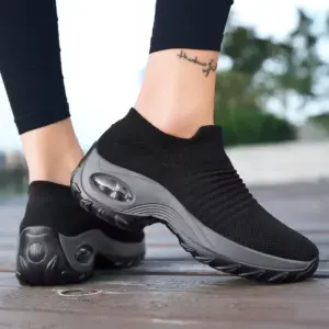 Baskets de marche pour femmes chaussettes tissées à la mode