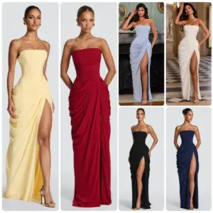 Robe Élégance Plissée – Fente & Coupe Longue