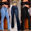 Jean Femme Sculptant Taille Haute – Coupe Slim & Silhouette Élancée