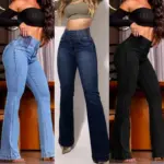 Jean Femme Sculptant Taille Haute – Coupe Slim & Silhouette Élancée