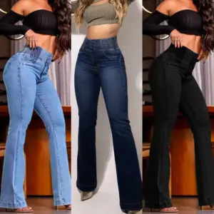 Jean Femme Sculptant Taille Haute – Coupe Slim & Silhouette Élancée