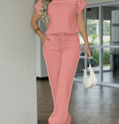 Ensemble Femme 2 Pièces – Haut & Pantalon Fluide