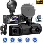 Dashcam 1080P Triple Caméra – Surveillance Avant, Arrière & Habitacle