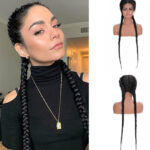 Perruque Tressée 36 Pouces Lace Front – Double Tresse & Raie Centrale