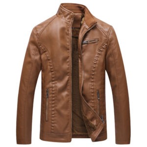 Veste Homme Hiver Épaisse en Similicuir – Chaude & Grande Taille