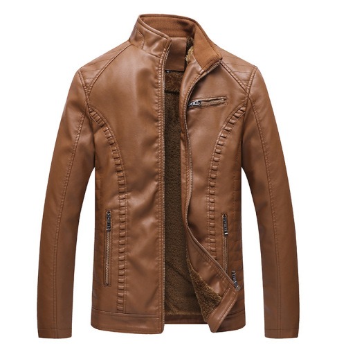 Veste Homme Hiver Épaisse en Similicuir – Chaude & Grande Taille